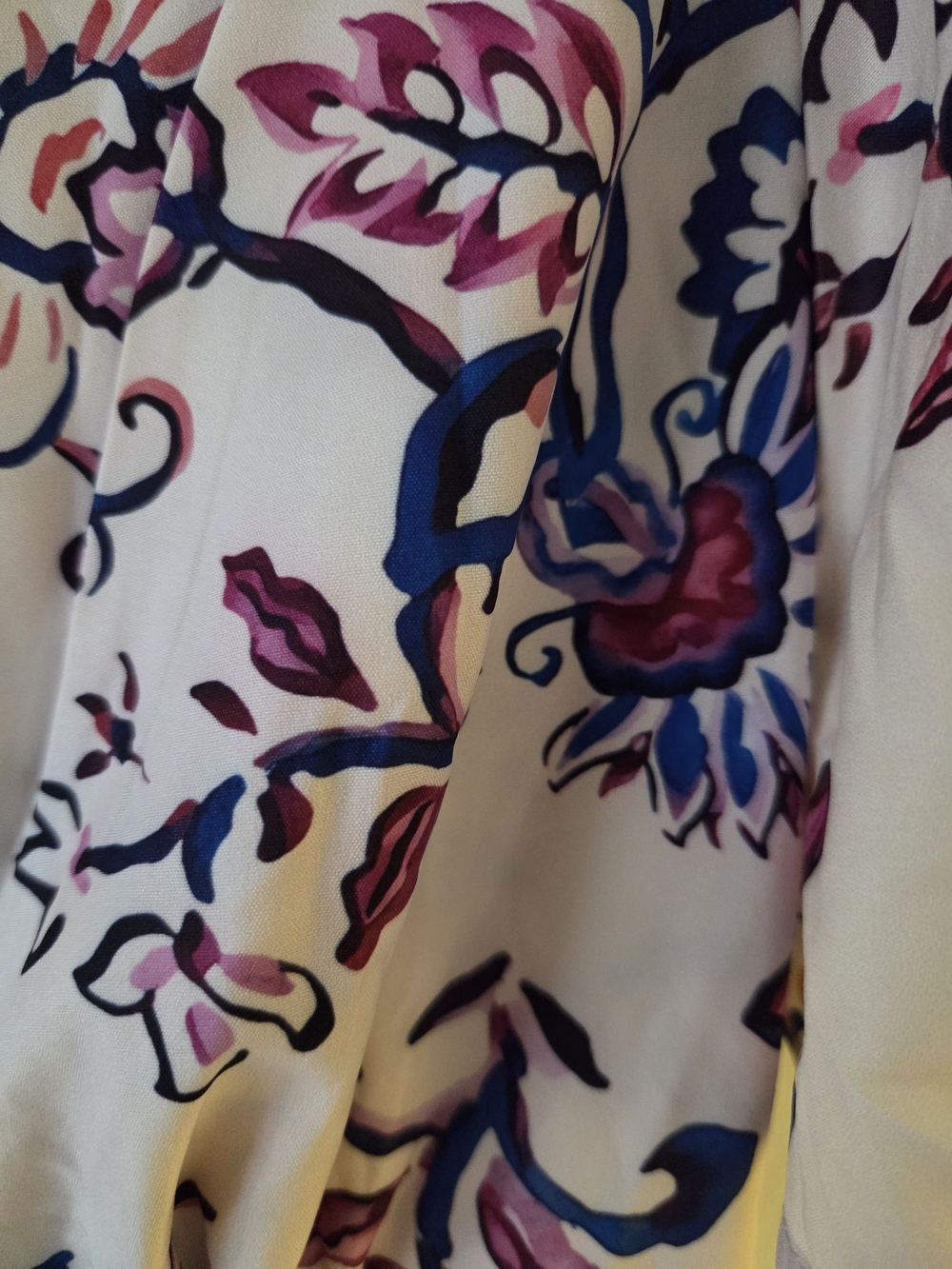 Boho Floral V-Neck Maxi Dress in Cream and Pink - Picture 4 of 5